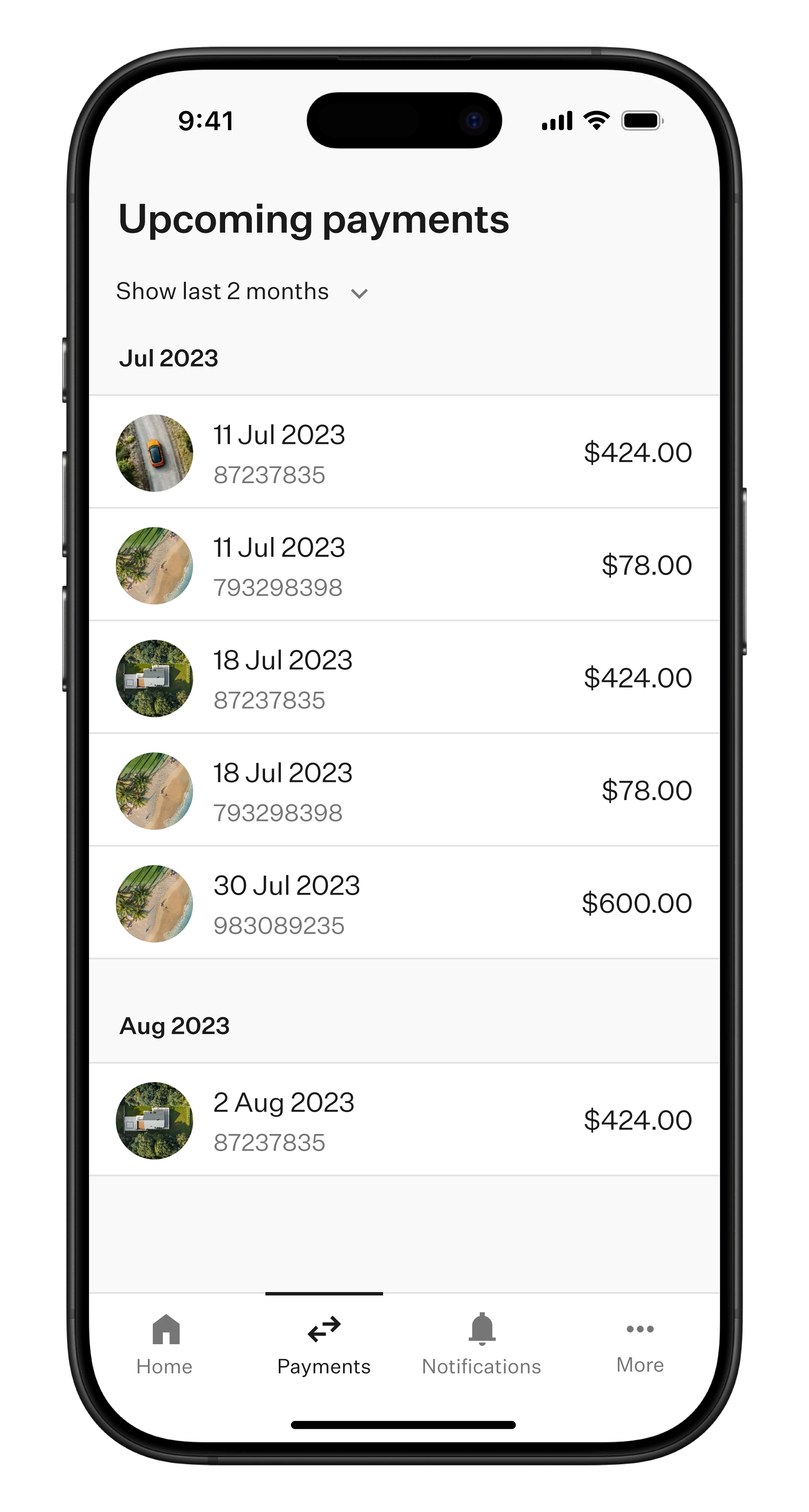 Upcoming Payments