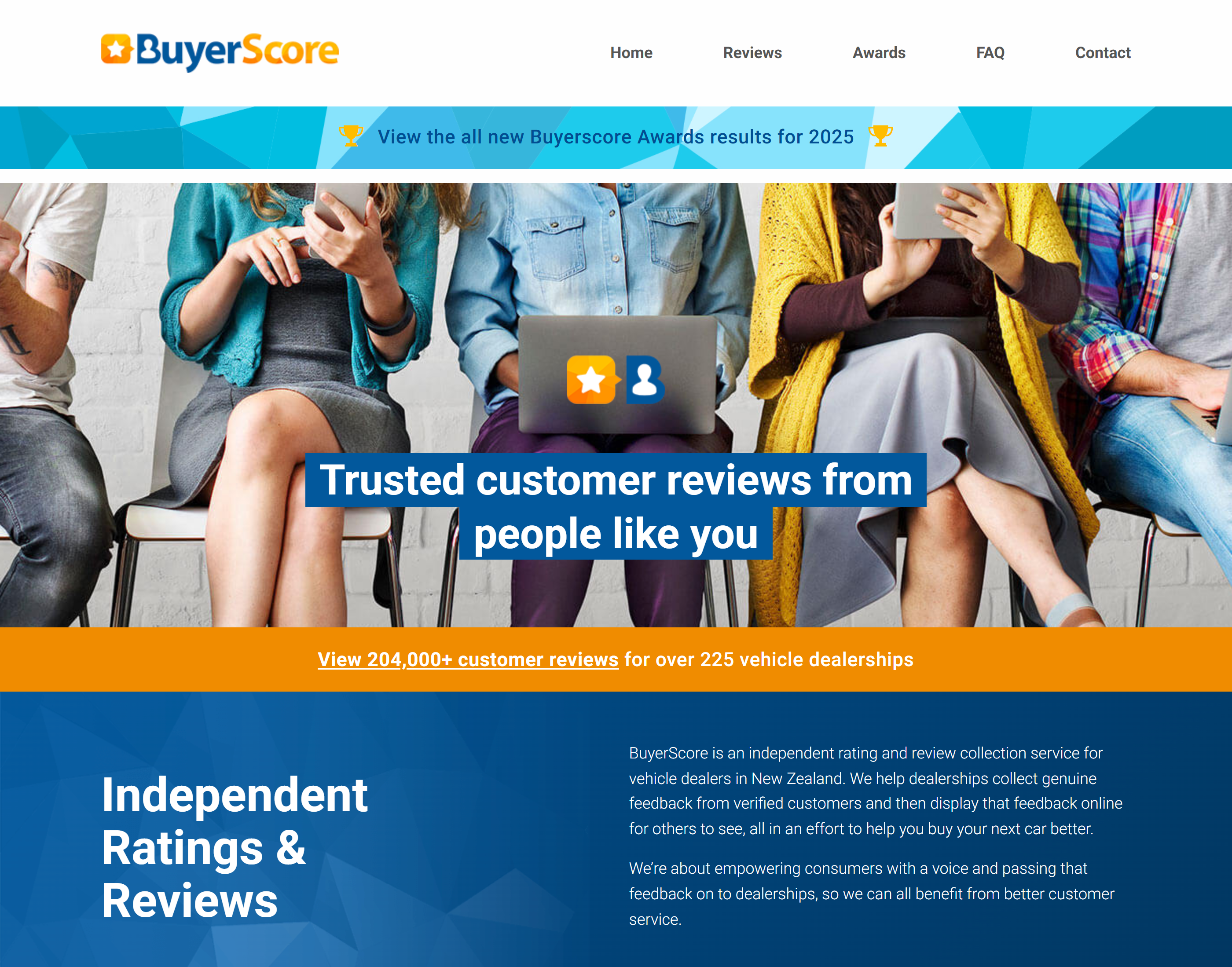 BuyerScore home page before redesign